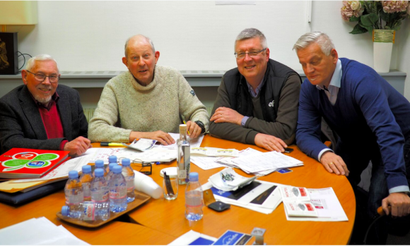 The judges were (L-R): Barry Hunt, representing Labels & Labeling; John Penhallow, a freelance writer living in Paris; Jean Poncet, editor in chief of Etiq & Pack; and Wolfgang Klos-Geiger, publisher of LabelPack