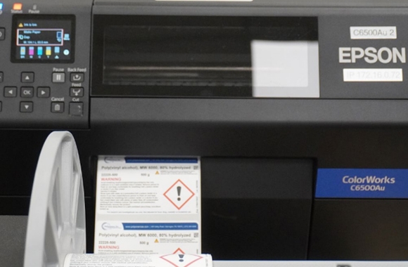 Polysciences has invested in Epson ColorWorks on-demand color label printers to help ensure high-quality, accurate, consistent and durable labels