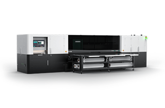 The wide format hybrid printer handles both rigid and flexible media