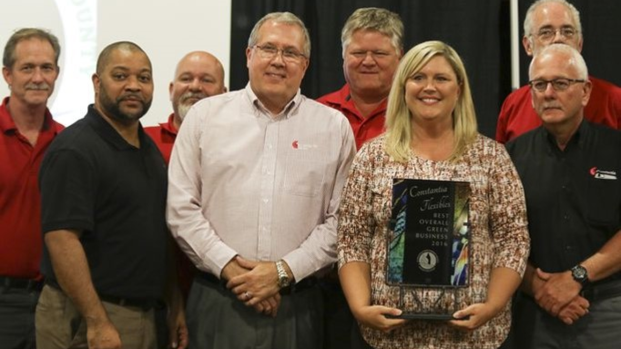 Constantia Flexibles Clarksville Tennessee won ‘Best Overall Green Business’ at the Clarksville-Montgomery County Green Certification programs Annual Awards Banquet