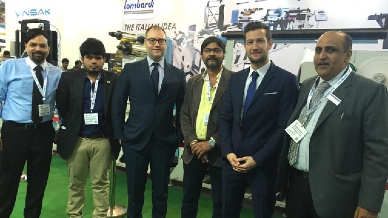 Lombardi, Vinsak and Mangalam Creations teams at Labelexpo India 2016