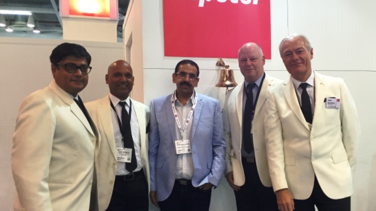 Rajiv Manchanda, director at Homemade Bakers’ (centre) with the Nilpeter team at Labelexpo India 2016