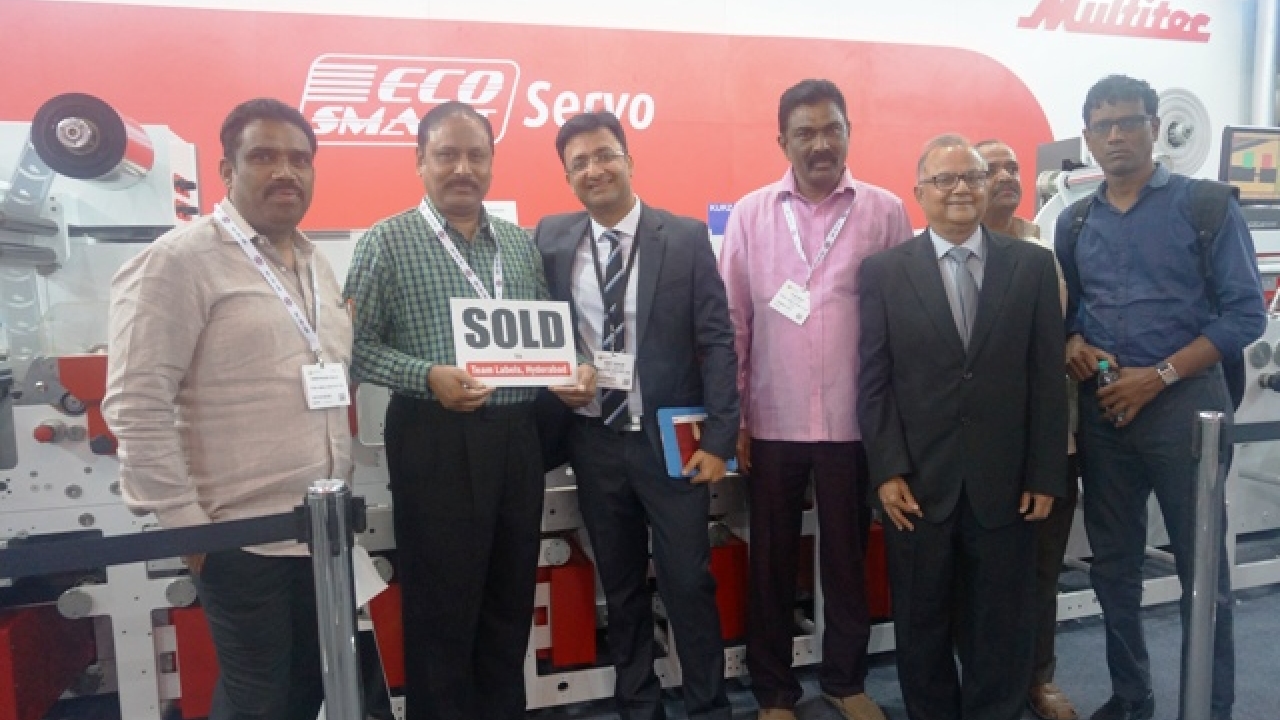 Hyderabad-based printer Team Labels has purchased a Multitec Ecosmart Servo, a deal signed on the second day of Labelexpo India 2016