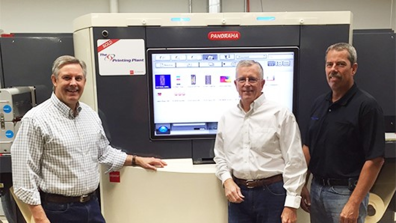 Pictured (from left): : Tod Leonard, president; Brad Schlenk, vice president of sales; Tim Kraemer, plant manager, The Printing Plant