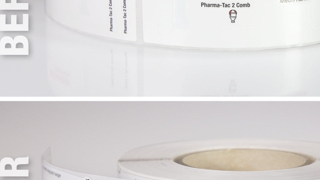 Labels are pre-produced in large quantities with all required functional features and stored as semi-finished productss Labels are pre-produced in large quantities with all required functional features and stored as semi-finished productss