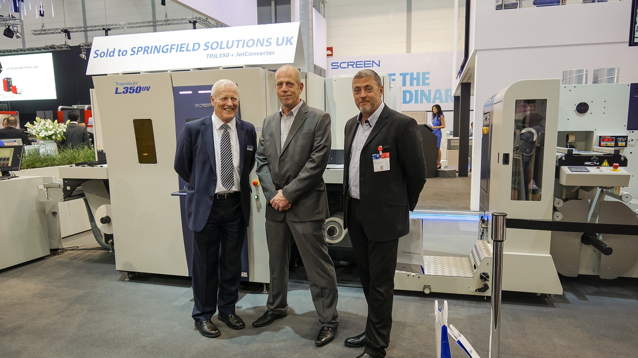 Springfield Solutions visited drupa 2016 to sign the deal for its third Screen Truepress Jet L350UV Springfield Solutions visited drupa 2016 to sign the deal for its third Screen Truepress Jet L350UV