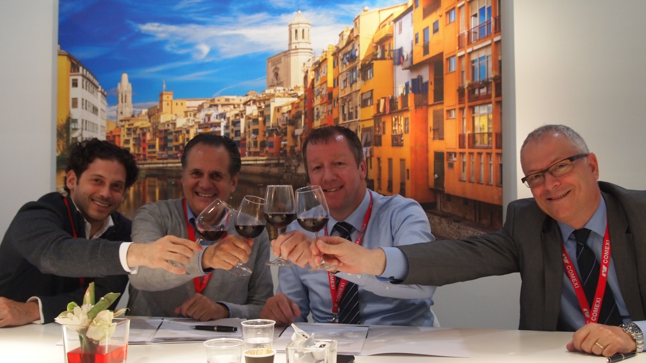 From left: Arturo Ciklik and Alfredo Ciklik, from Folmex, and Jeroen van der Meer, CEO, and Jordi Pujol, commercial director, at Comexi
