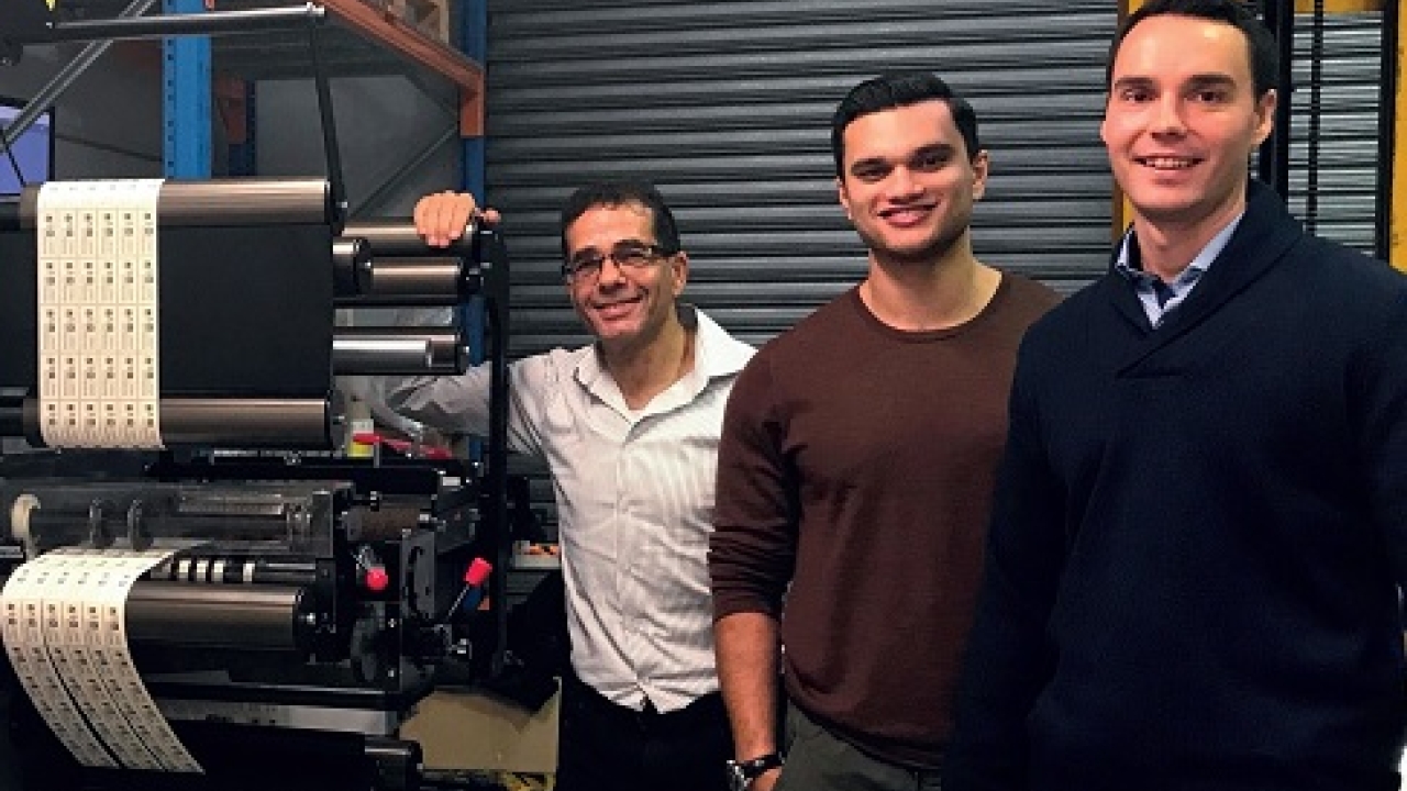 Pictured (from left): Avonlea Labels’ Mike and Matt Ellis, and Rotocon sales director Pascal Aengenvoort