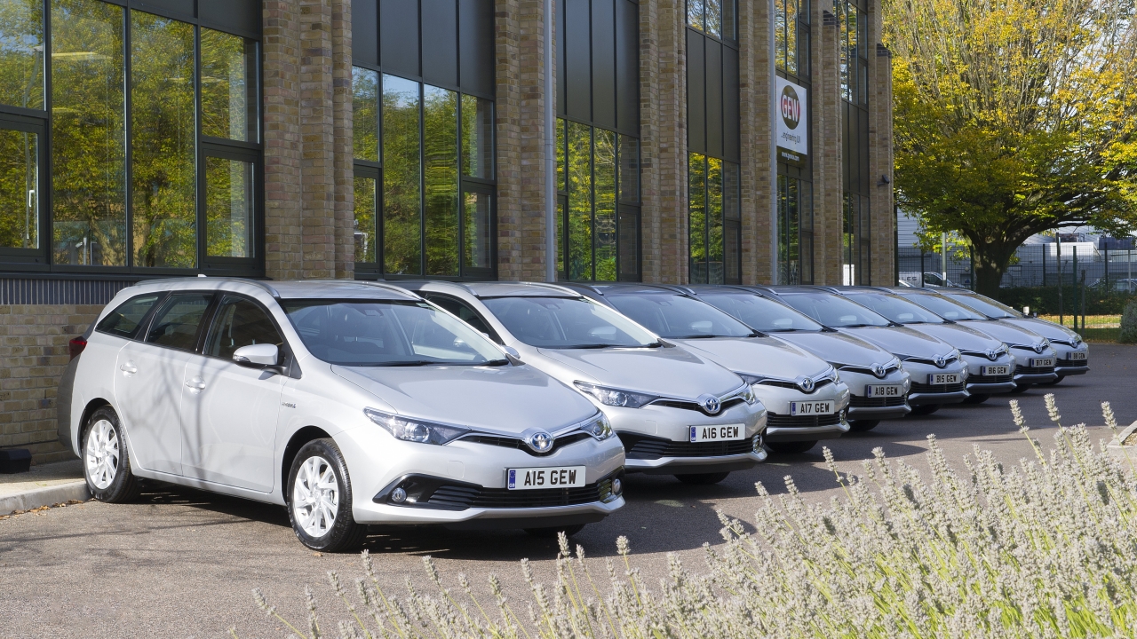 GEW has invested in a fleet of eight new Toyota Auris hybrid cars for its team of service engineers GEW has invested in a fleet of eight new Toyota Auris hybrid cars for its team of service engineers