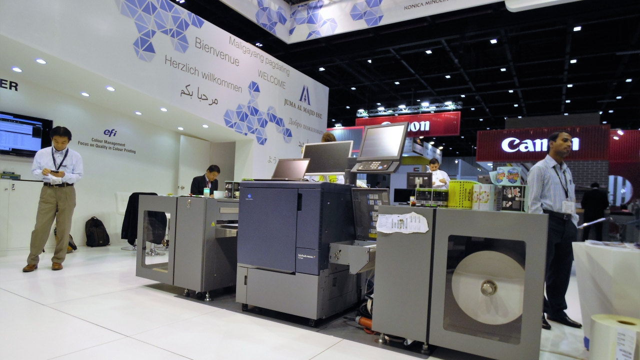 bizhub Press C71cf has been launched into the Middle East market with a prominent position on the Konica Minolta stand at Gulf Print & Pack 2017