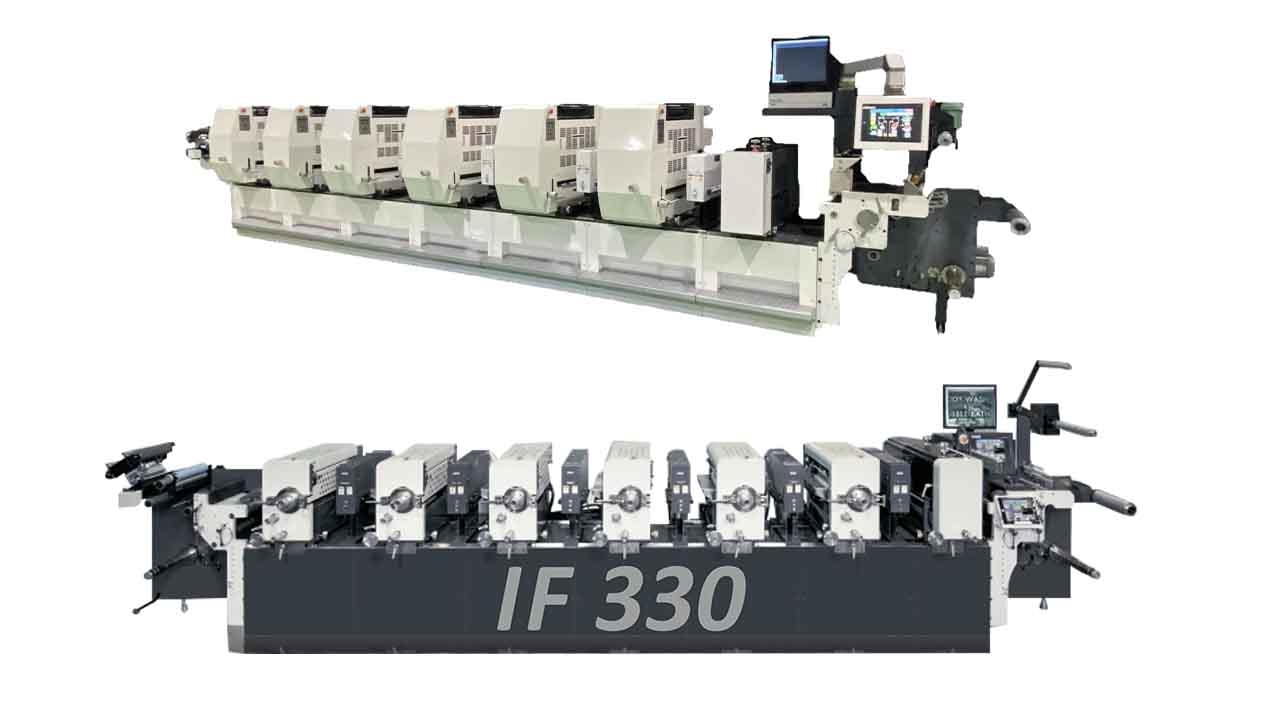 (Top-bottom) Iwasaki TR3 offset press and IF330 semi-rotative flexo press
