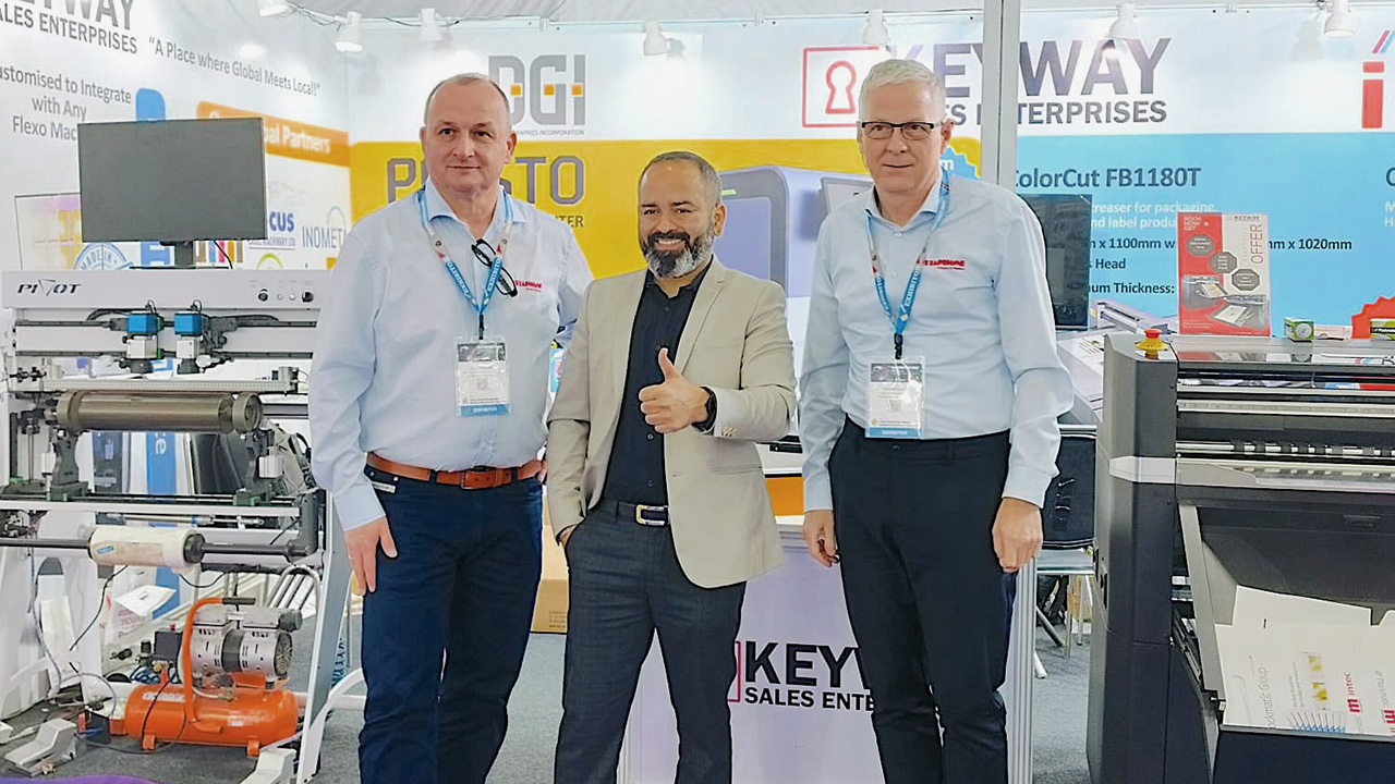 Vetaphone’s Holger Selenka and Kim Bredgaard with Bhupesh Tilwani of Keyway Sales Enterprises
