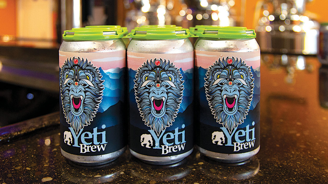 Yeti beer cans with Mactac labels