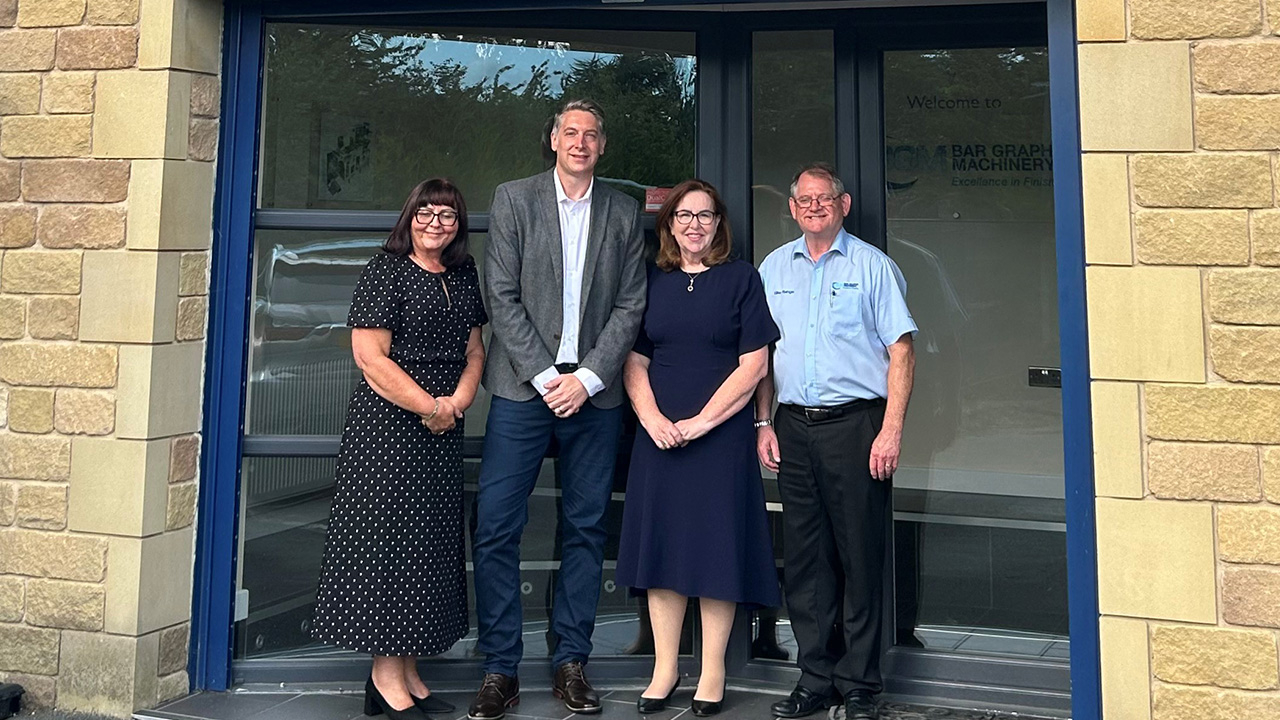 L-R: Judy Thomson, HR director at Duplo International; Peter Jolly, CIO at Duplo International; Annemarie Rhodes, managing director of Bar Graphic Machinery; Bill Rhodes, chairman of Bar Graphic Machinery.