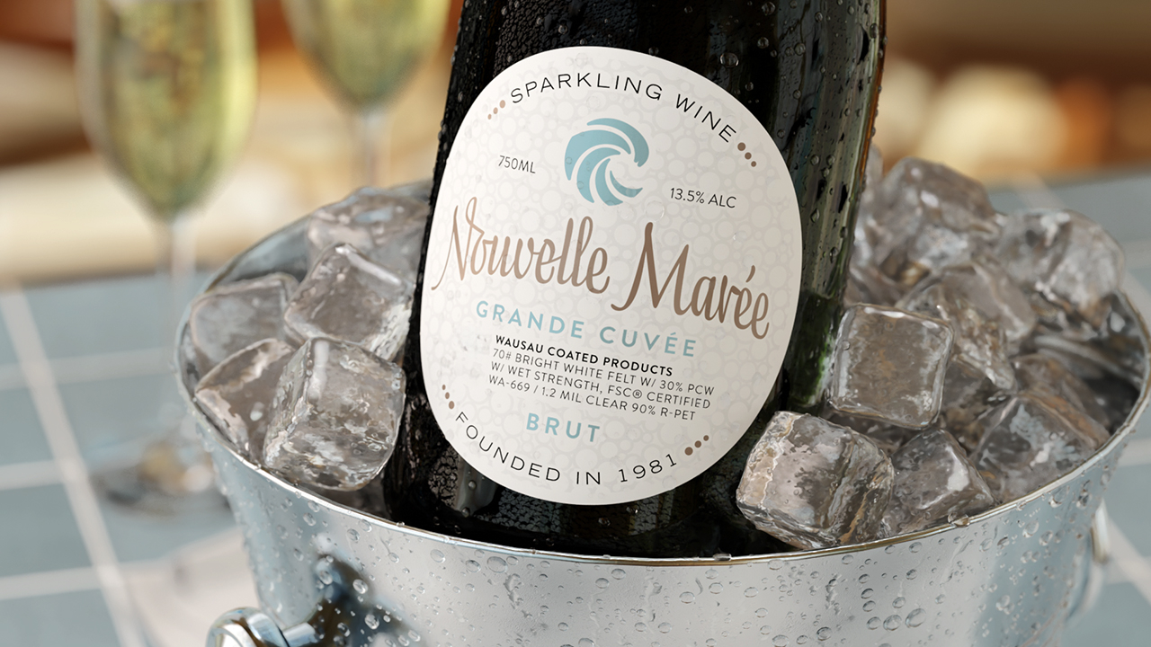 bottle of wine in bucket of water