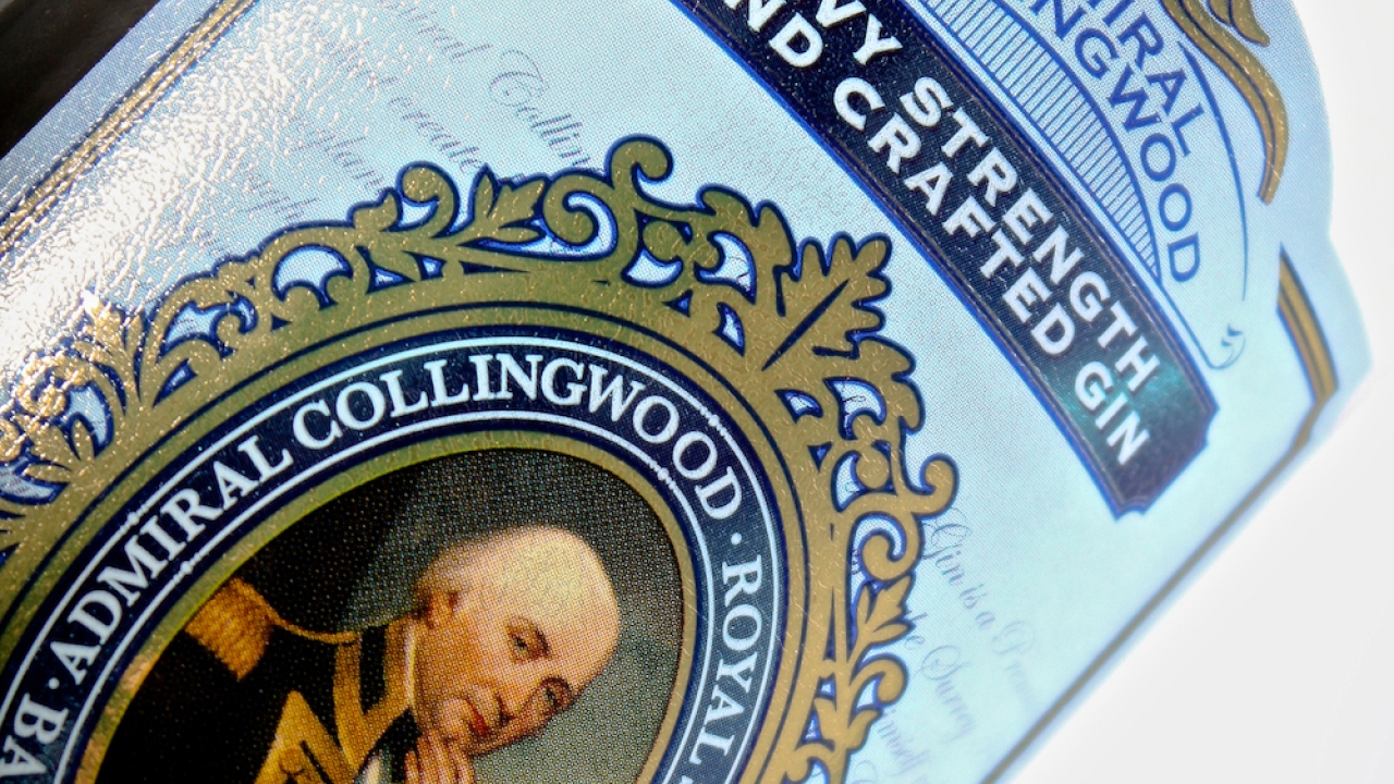 Labels for the Admiral Collingwood Navy Strength Gin were designed in celebration of Admiral Collingwood Labels for the Admiral Collingwood Navy Strength Gin were designed in celebration of Admiral Collingwood