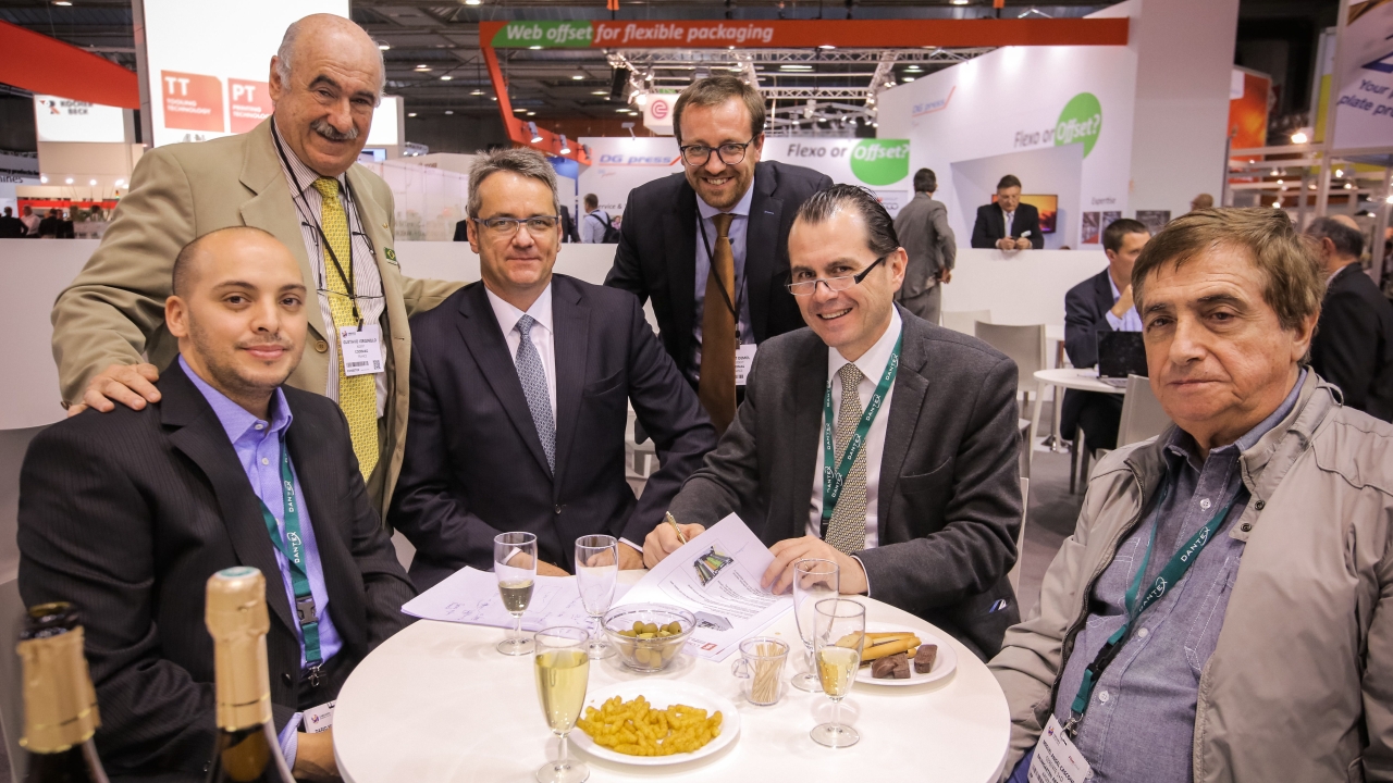 Pictured (from left): Dario Valiño, manager of Baumgarten Argentina; Gustavo Virginillo, president of Coras do Brasil; Fernando Gabel, CEO of Baumgarten Group; Benoît Demol, CEO of Codimag; Ronaldo Baumgarten, president of the board, Baumgarten; Miguel Angel Cascone, development and technology director, Baumgarten Argentina