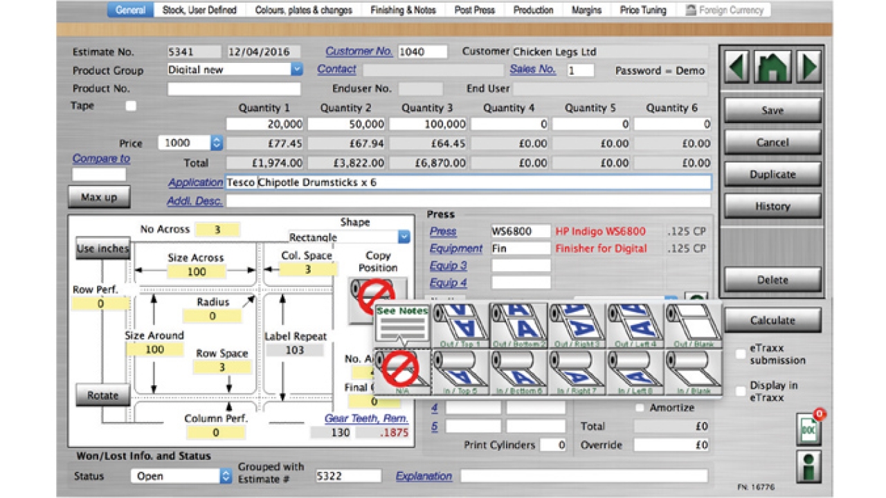 Managing information in label and package printing