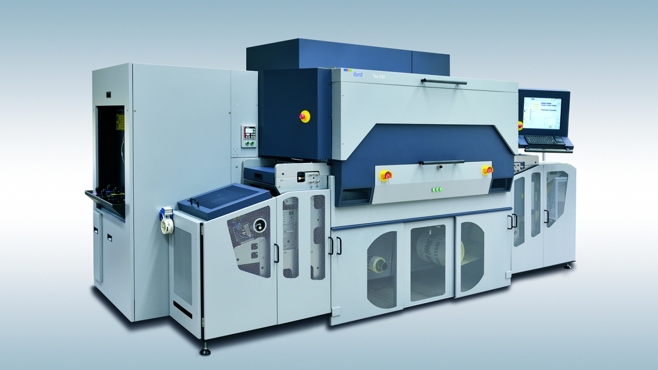  7-color Durst Tau 330 UV inkjet digital press with in-line laser finishing