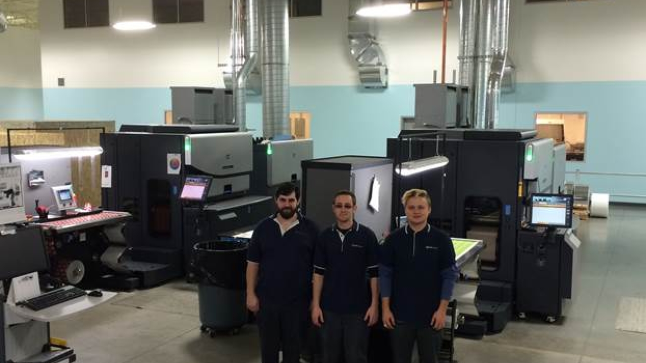 Eurostampa press operators John Neal, Cameron Schneider and Derek Clinger