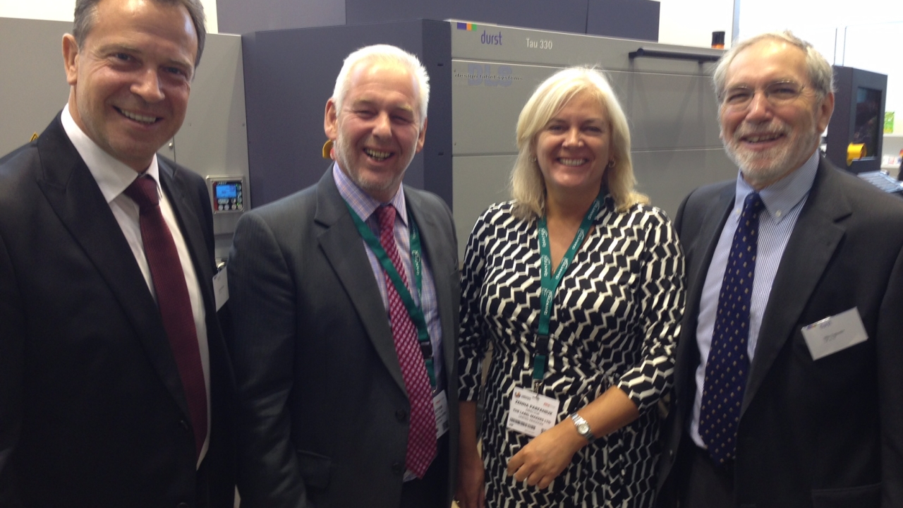 Helmuth Munter of Durst, David Webster and Zenna Parfaniuk with The Label Printers, Mike Englander of Durst