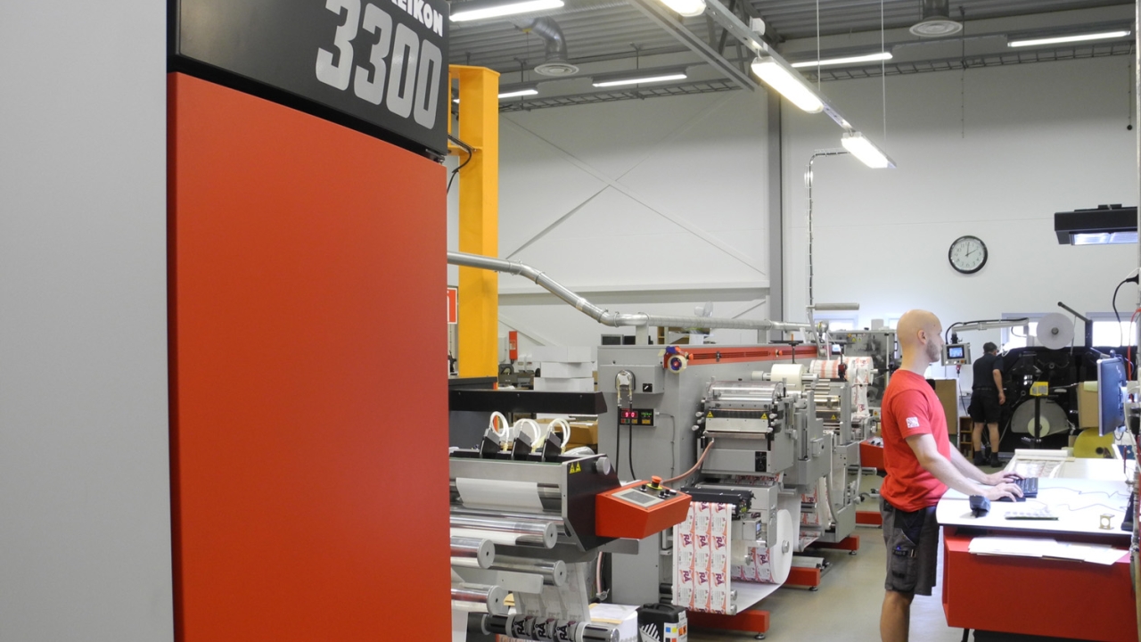 Xeikon 3300 reel-to-reel digital printing system installed at the Swedish label printer with a near line fully equipped GM Dcoat