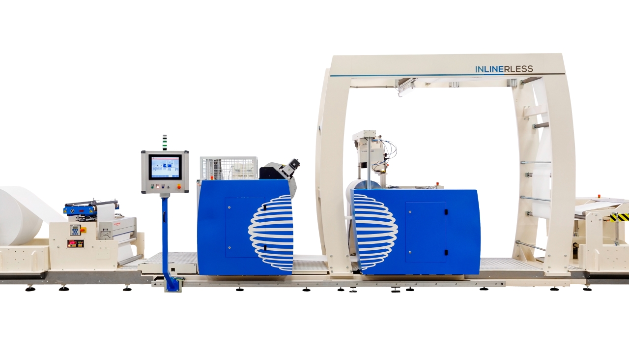 Maan Engineering’s Inlinerless module is designed to make it possible for label printers to produce high quality linerless labels in an efficient way using existing equipment Maan Engineering’s Inlinerless module is designed to make it possible for label printers to produce high quality linerless labels in an efficient way using existing equipment