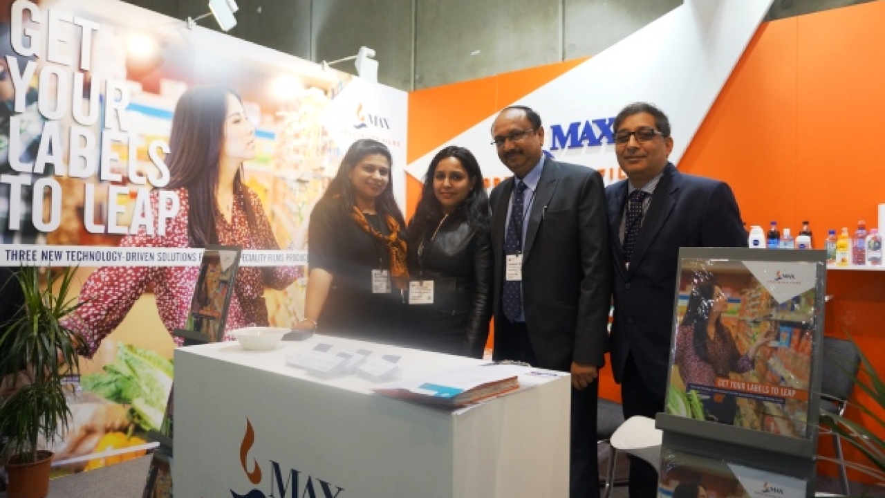 Max Speciality Films team at their stand during Labelexpo Europe 2015