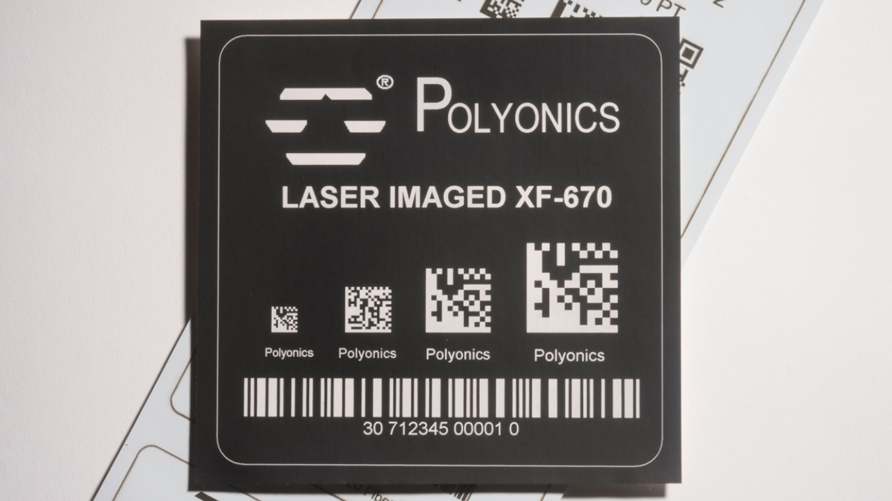 Polyonics is introducing a family of black and white polyimide and aluminum-based laser markable label materials at Labelexpo Europe 2015