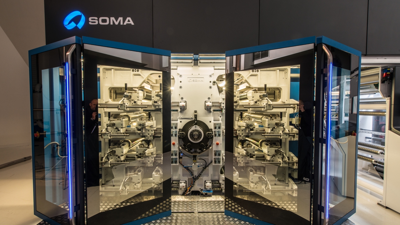 The Soma Optima 820 CI flexo press will be running on the show floor at Labelexpo Europe 2015