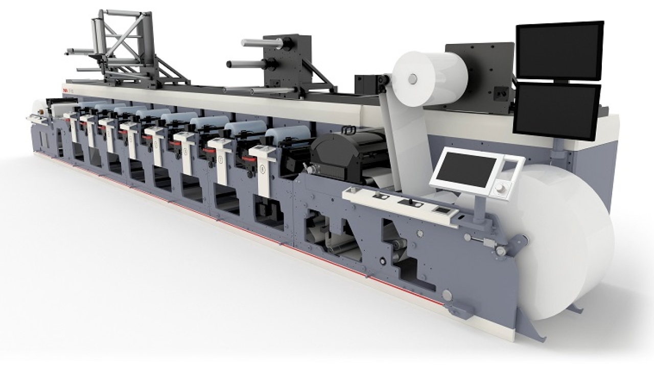 An MPS EF 430 UV flexo press features in the Automation Arena at Labelexpo Americas 2018