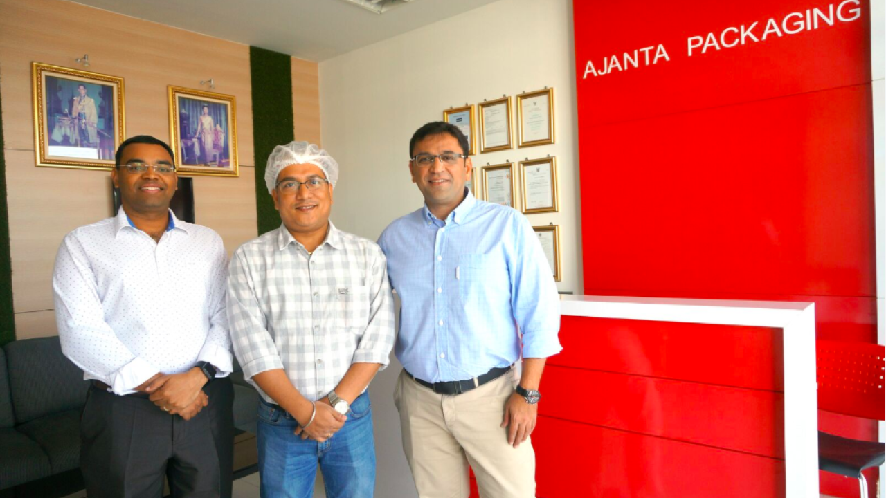 Ajanta Packaging's managing director Chandan Khanna with his core team at the Thai unit