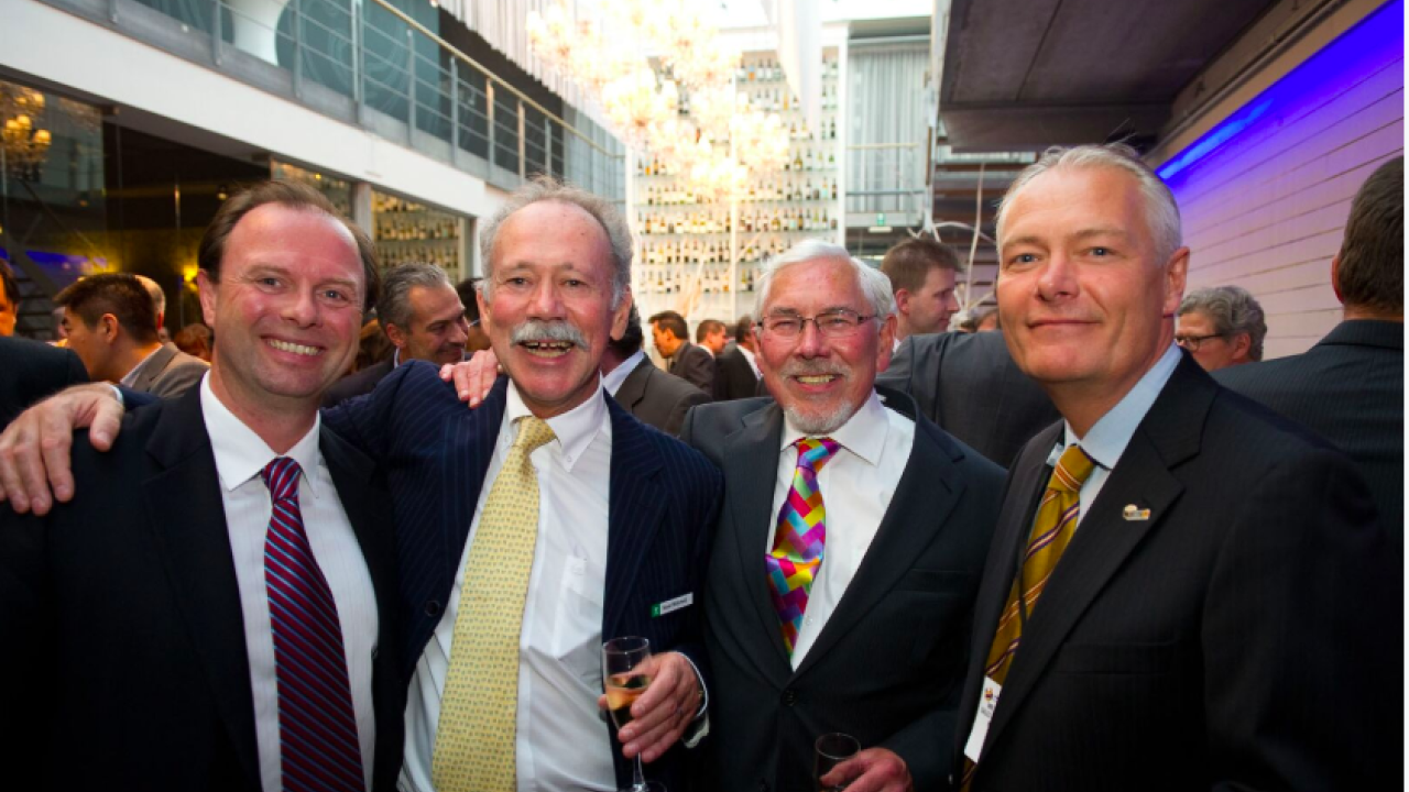L-R: Nigel Vinecombe of Multi-Color Corporation, Noel Mitchell of UPM Raflatac, Barry Hunt of L&L and Jakob Landberg of Nilpeter at the Label Industry Global Awards in 2011