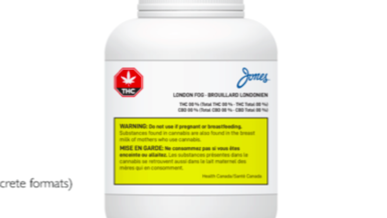 An example of a cannabis label provided by Jones Packaging © Jones Packaging Inc, 2019