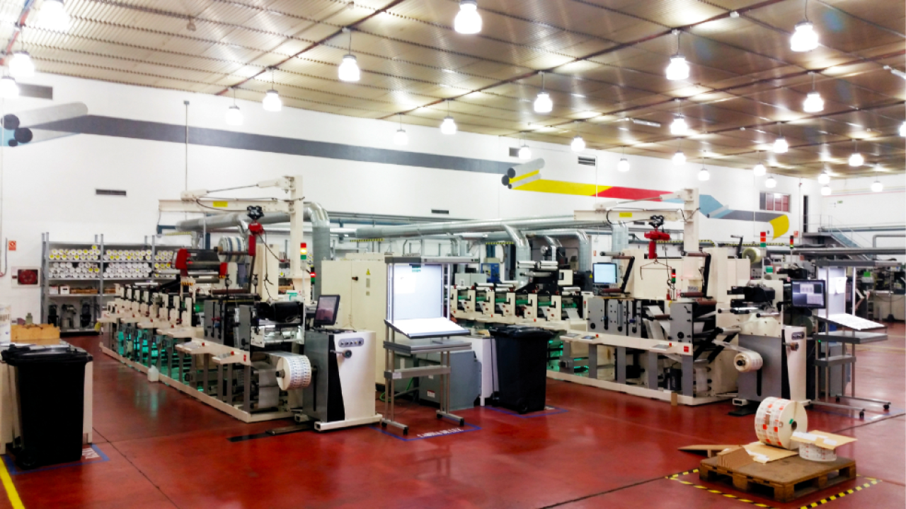 The two 8-color Nilpeter FB3300S flexo screen presses at Gaez