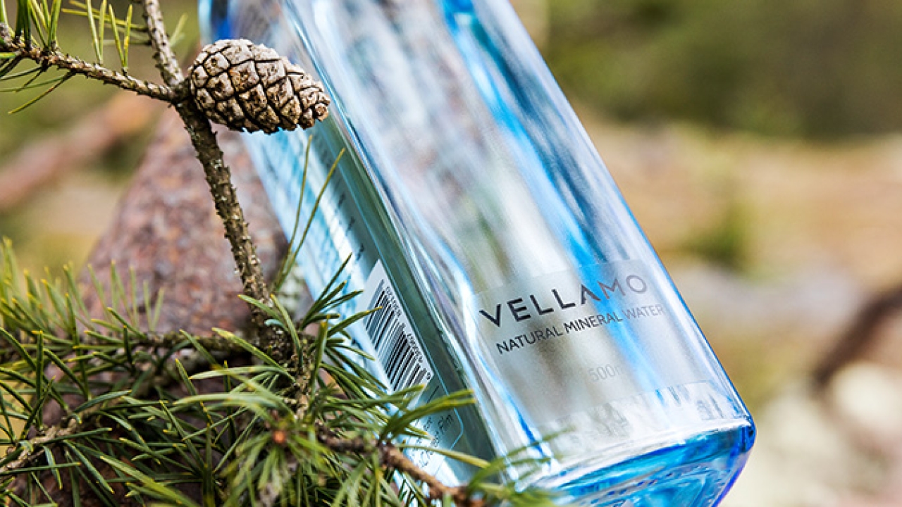  Vellamo’s bottle is designed to look like a block of ice, reflecting the blue hue of the glacier
