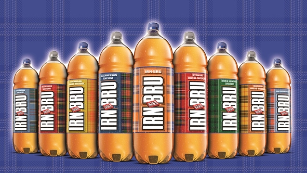 Tartan labels will be available on 500ml impulse packs and two-liter take home packs in both Irn-Bru regular and sugar-free varieties