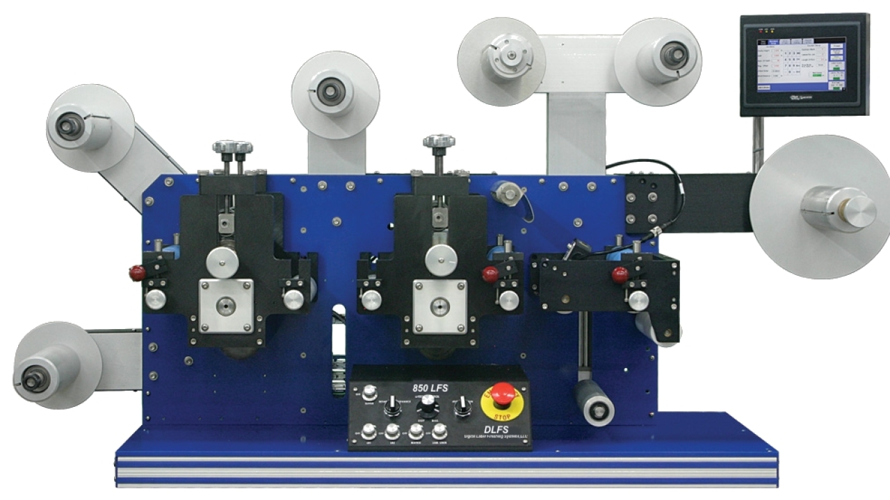 The MP850 is an 8.5in-wide “mini press” designed to laminate, die-cut, slit and rewind digitally printed labels The MP850 is an 8.5in-wide “mini press” designed to laminate, die-cut, slit and rewind digitally printed labels