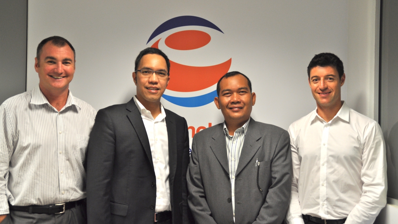 David Reece, Arman Mampuk, Yanuar Emilius and Jack Malki from Jet Technologies and Jet Technologies Indonesia