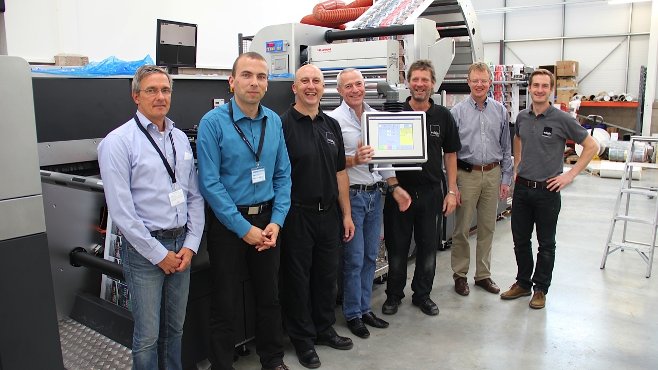 Edale, AB Graphic and RAKO group alongside the newly installed Digicon 3000