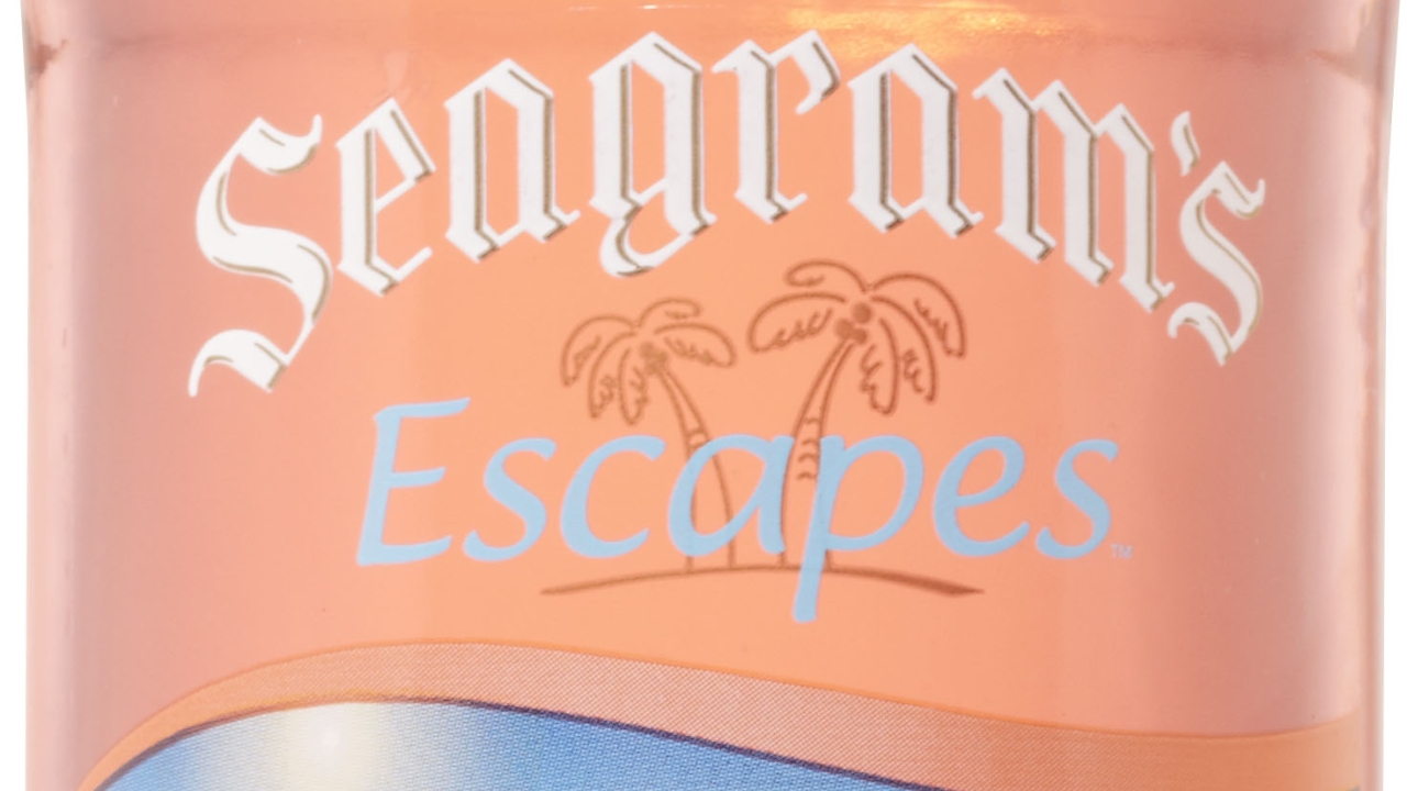 Seagram’s Escapes award-winning premiere package incorporates a clear pressure-sensitive label Seagram’s Escapes award-winning premiere package incorporates a clear pressure-sensitive label