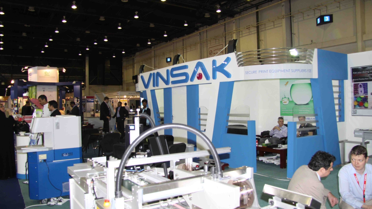 Pictured: The Vinsak stand at Gulf Print & Pack 2013 The Vinsak stand at Gulf Print & Pack 2013