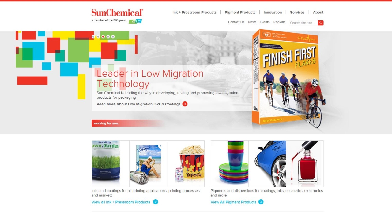 Sun Chemical homepage
