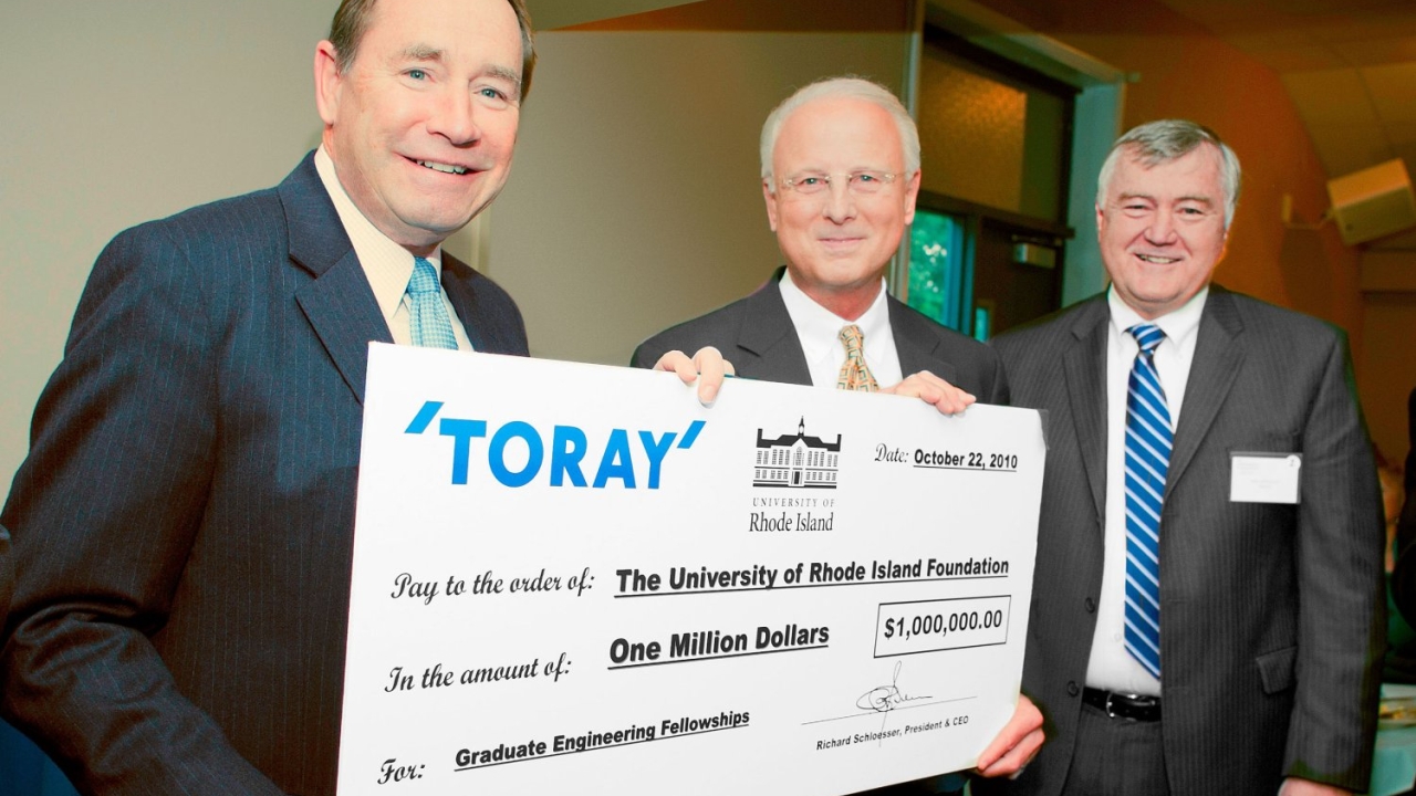 Toray Plastics donates to University of Rhode Island Toray Plastics donates to University of Rhode Island