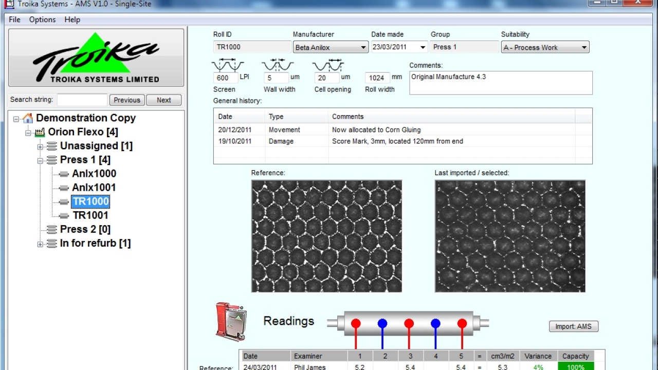 Troika offers free download of Anilox Management System Troika offers free download of Anilox Management System