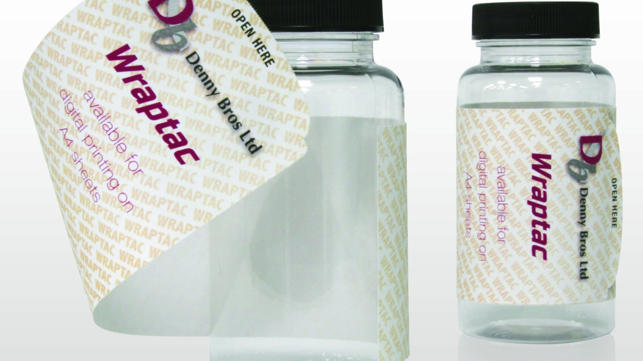 Denny Bros has launched Wraptac, a new multi-page label design intended for short-run applications Denny Bros has launched Wraptac, a new multi-page label design intended for short-run applications