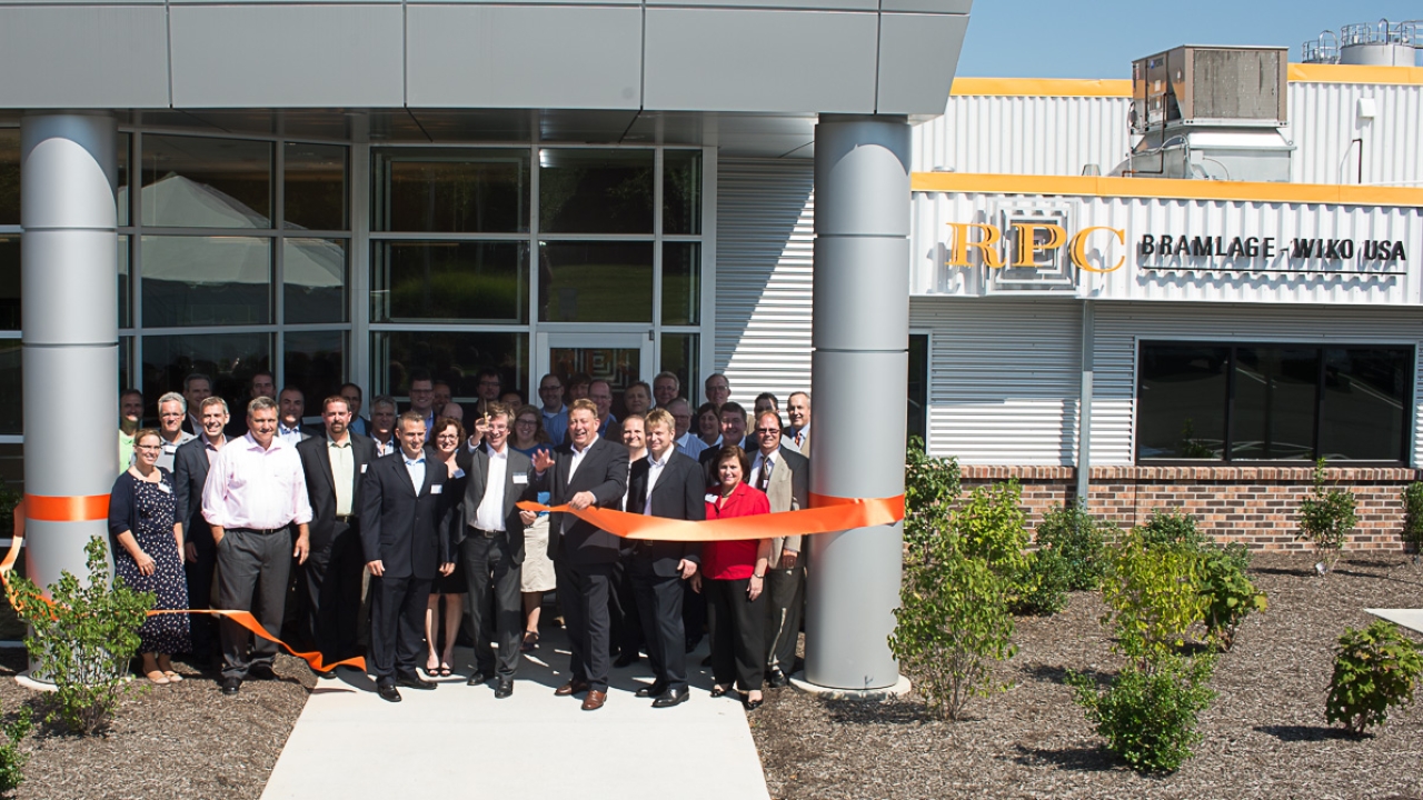 Pictured: RPC Group chief executive Pim Vervaat (center) officially opened the expanded US manufacturing facility in Morgantown on September 4