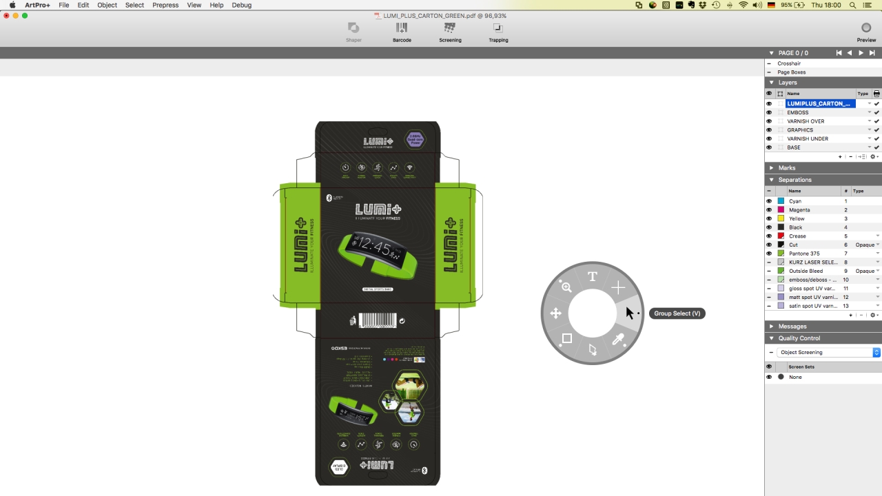 ArtPro+ has a unique and intuitive user interface that features a tool selector wheel ArtPro+ has a unique and intuitive user interface that features a tool selector wheel