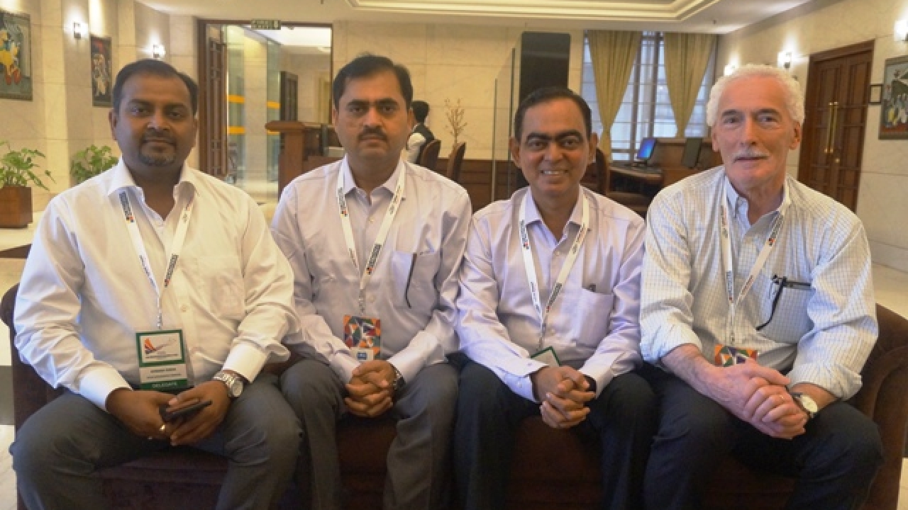 Avinash Sinha and V K Pandey of Uflex with Sunil Talpade of Royal Coat and Joachim Hildebrandt of IST