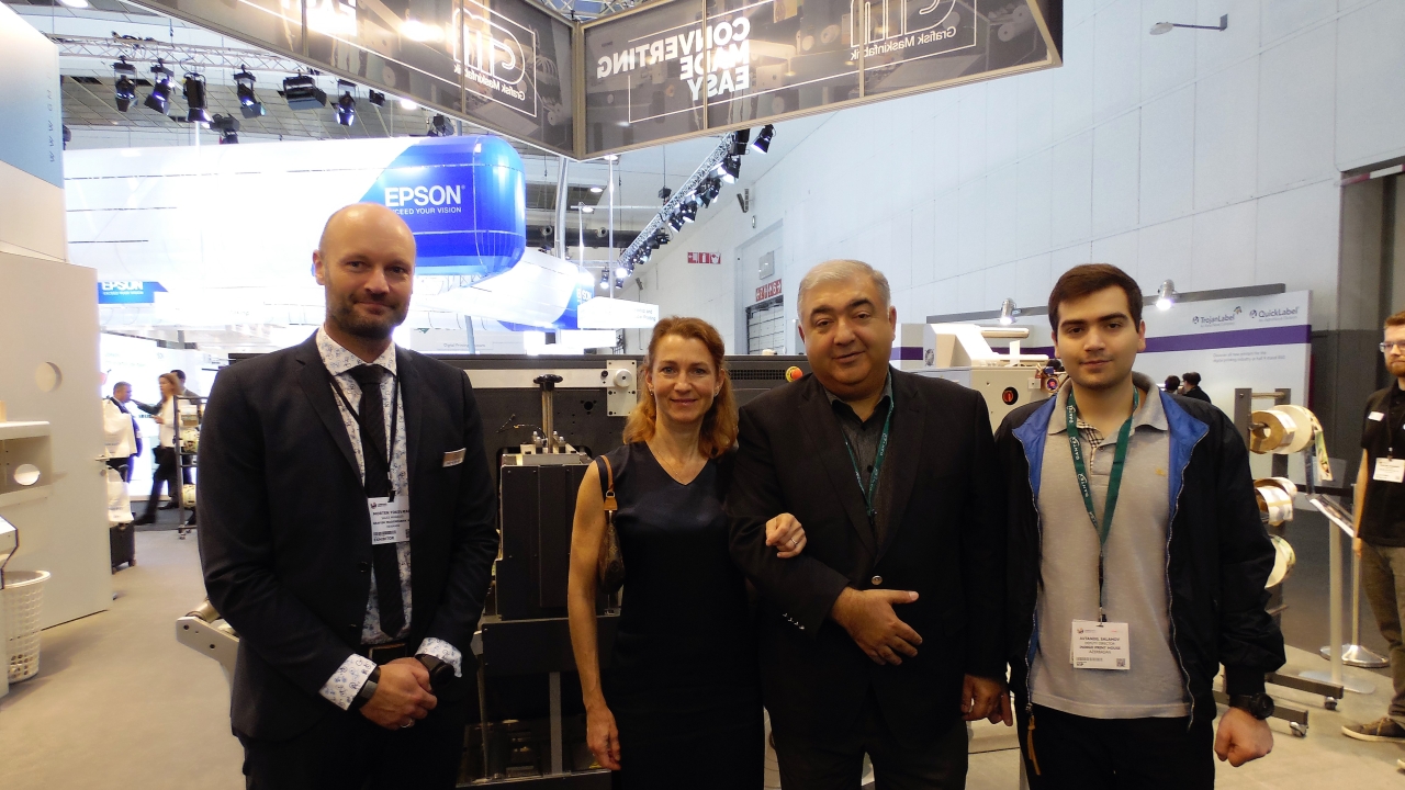 Morten Toksværd, sales manager, global sales at GM is joined by Tariyel Salahov (second from right), and Avtandil Salahov (far right)